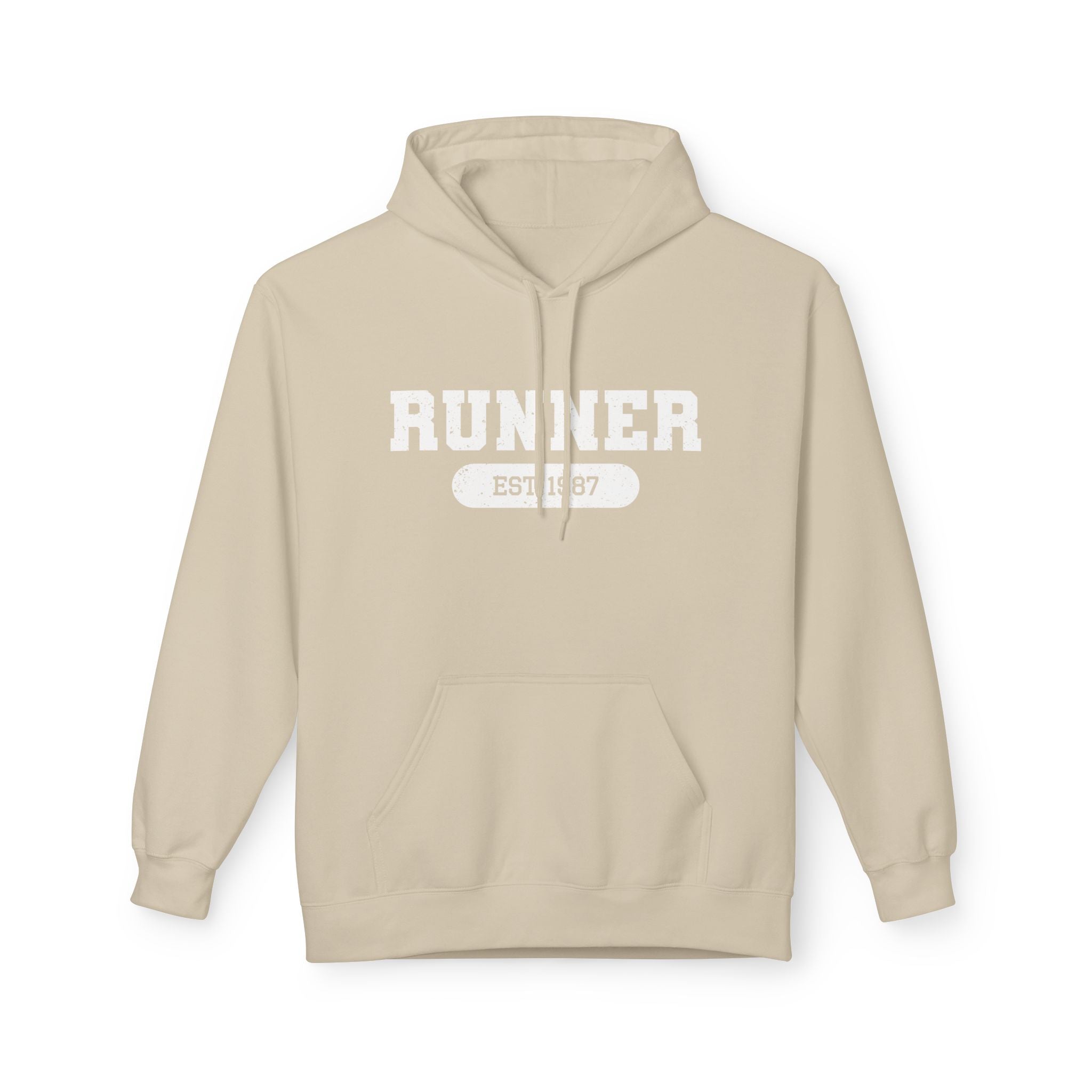 Customizable "Runner" Established Date Hoodie — Vintage Athletic Pullover for Runners