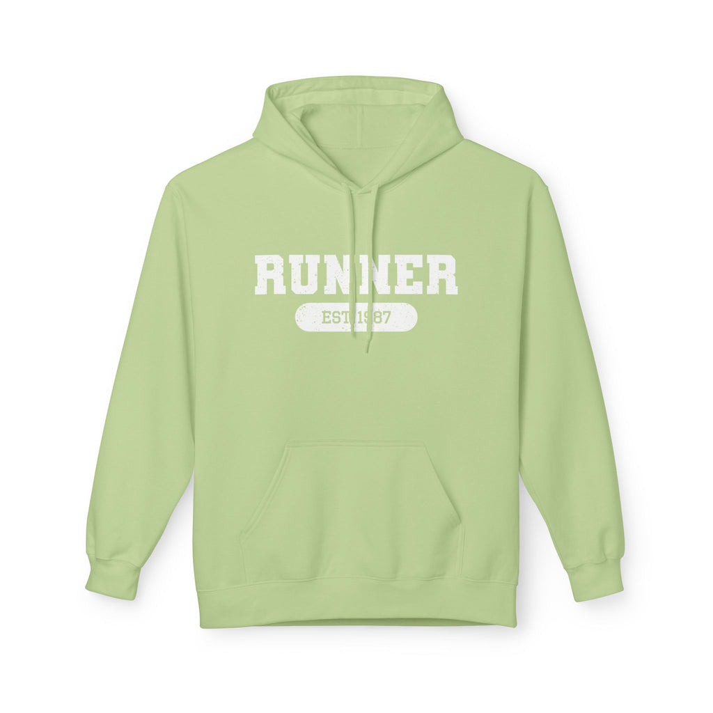 Customizable "Runner" Established Date Hoodie — Vintage Athletic Pullover for Runners