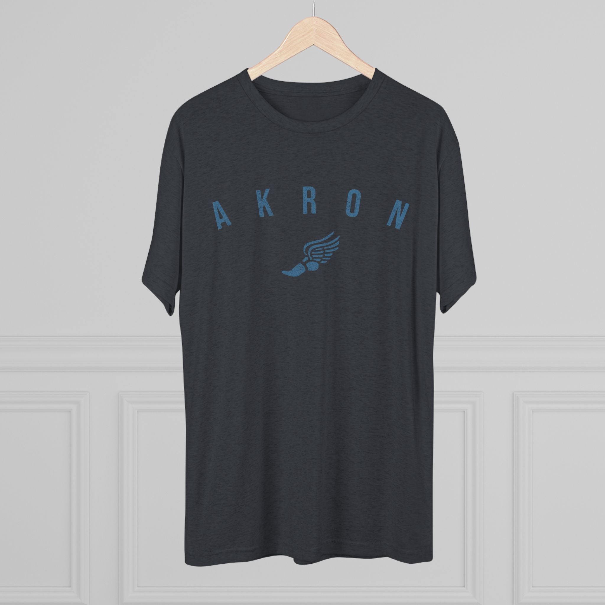 Akron Winged Foot Tee — Retro Running Crew Shirt