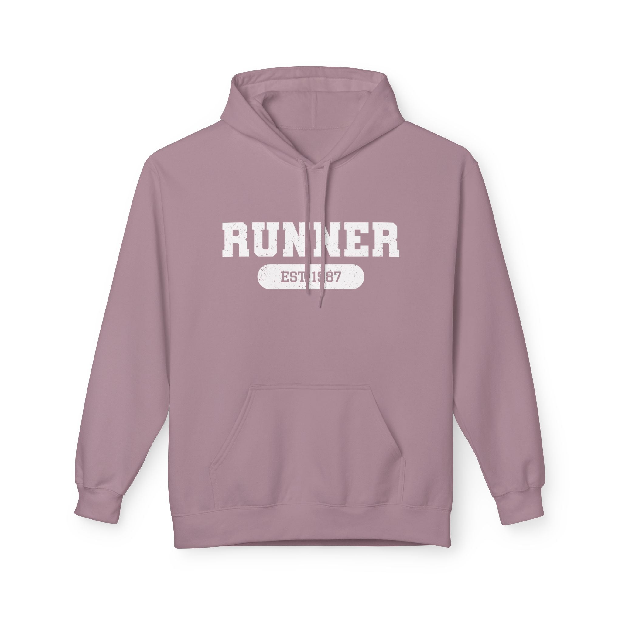 Customizable "Runner" Established Date Hoodie — Vintage Athletic Pullover for Runners