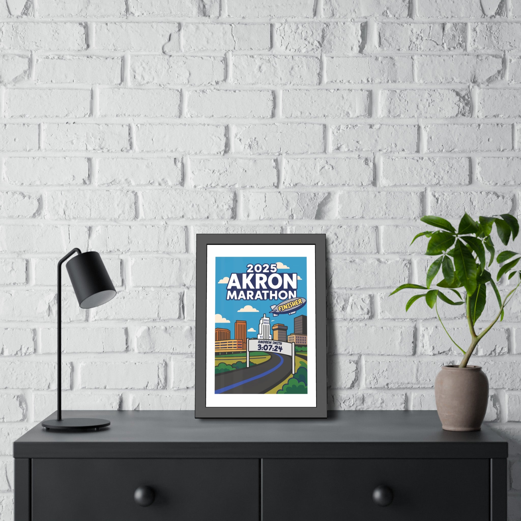2025 Akron Marathon Customizable Running Poster