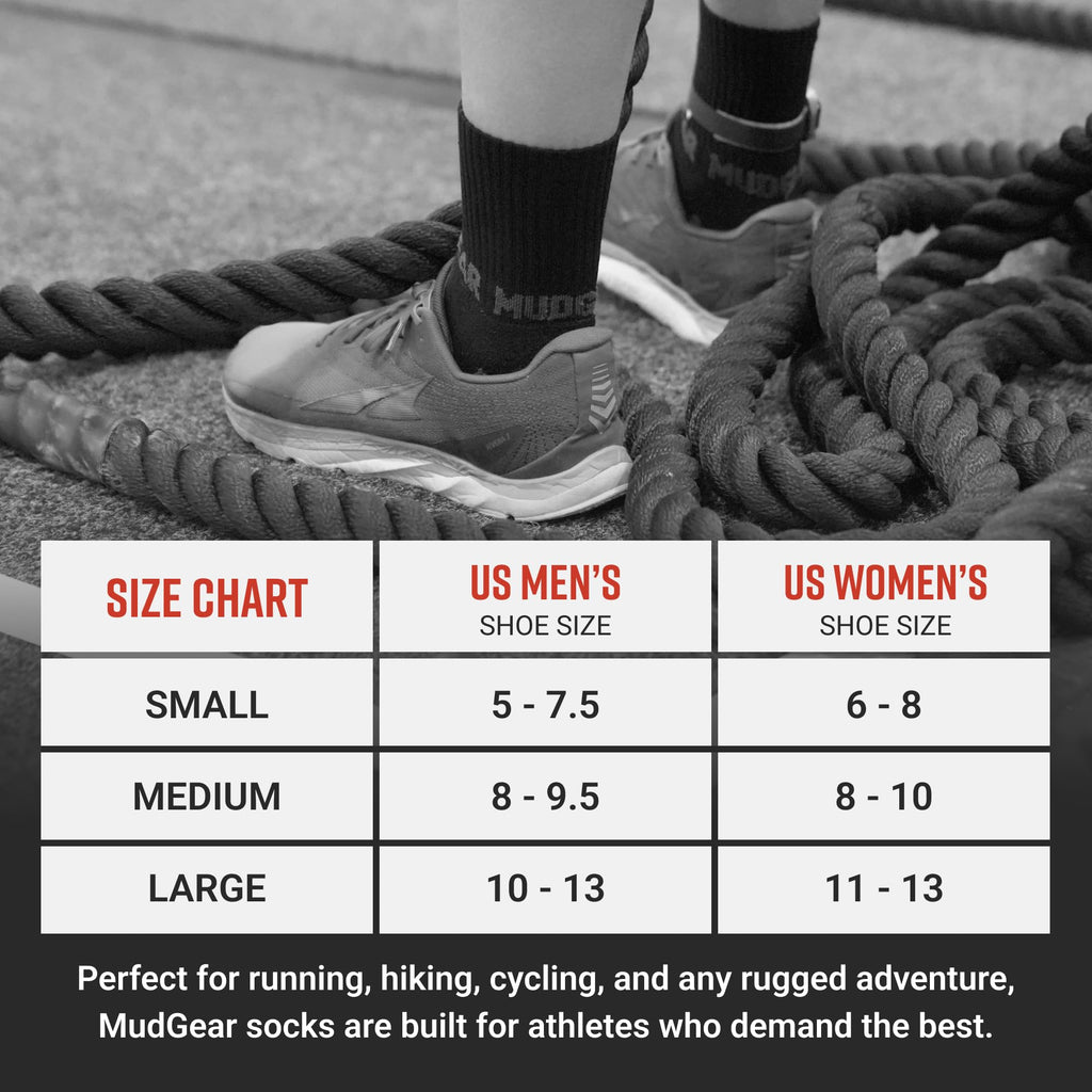 5" Crew Height Trail Running Sock (Black/Gray)