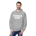 Customizable "Runner" Established Date Hoodie — Vintage Athletic Pullover for Runners