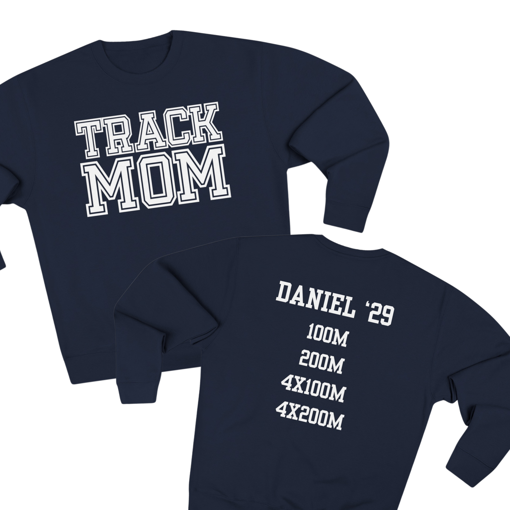 "Track Mom" | Customizable Varsity Sweatshirt